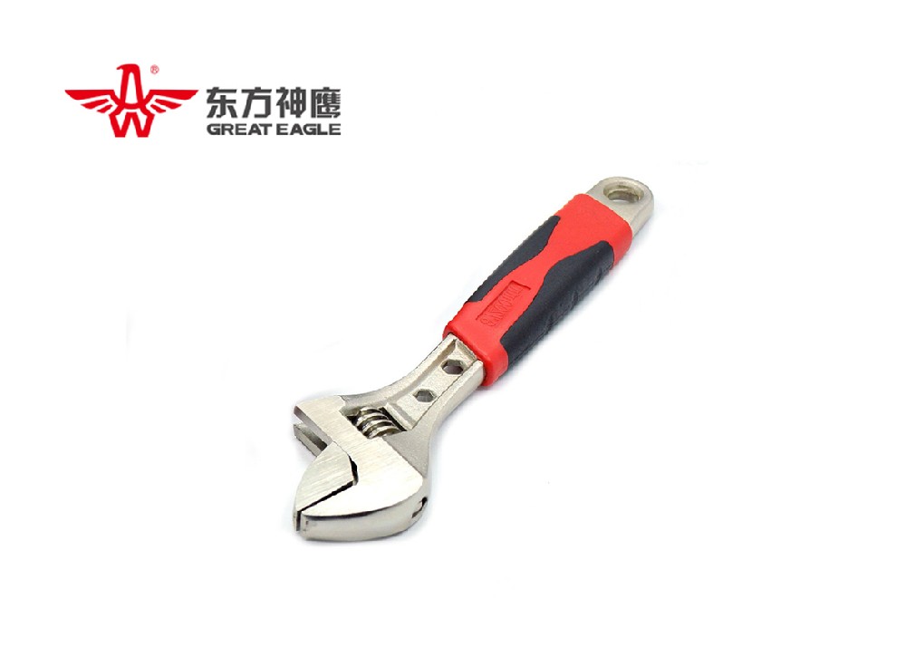 Chrome Plated Wrench With Red Single Color Handle